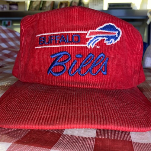 Vintage Buffalo Bills Snapback Hat Corduroy Red