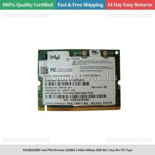WM3B2200BG Intel PRO/Wireless 2200BG 2.4GHz 54Mbps IEEE 802.11b/g Mini PCI Type