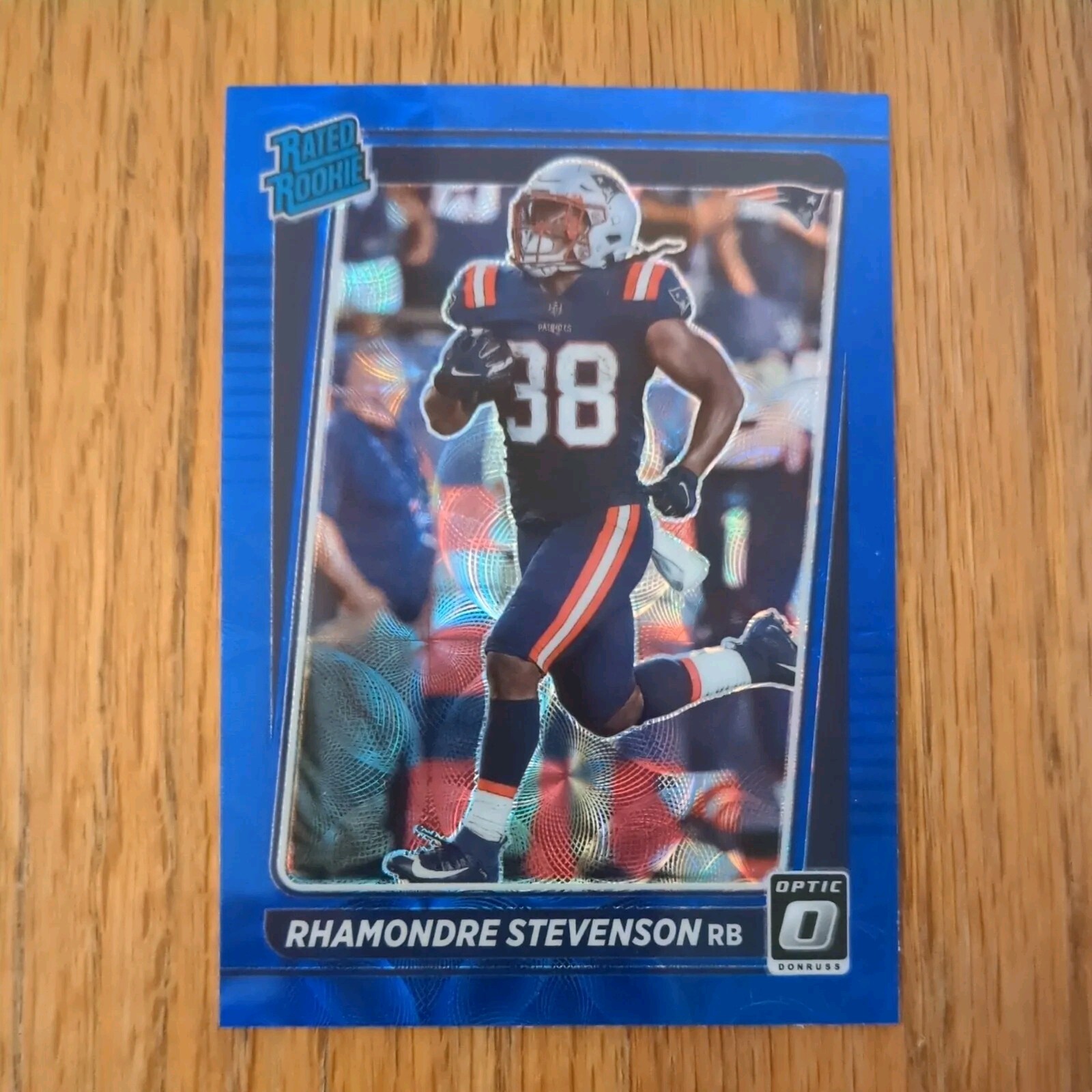 Rhamondre Stevenson 2021 Donruss Optic Rated Rookie Blue Scope Prizm #237 RC NM+