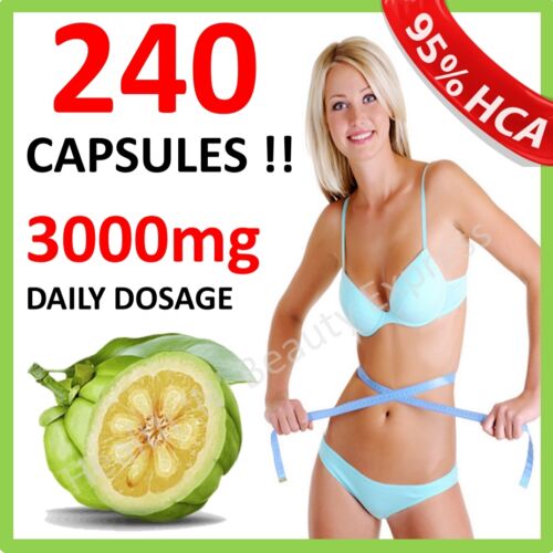 240 x 3000mg DAILY GARCINIA CAMBOGIA CAPSULES HCA 95% DIET ORGANIC WEIGHT LOSS - Picture 1 of 3