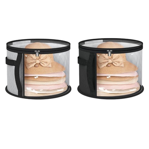Oversized Clear Hat Box Storage, Portable Cowboy Hat Box Zipper with V3P2 W3M3 - Picture 7 of 10