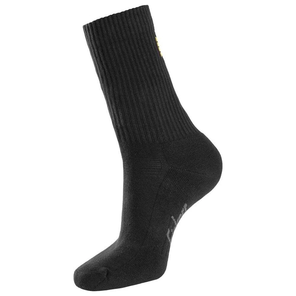 Snickers Workwear 9214 Black Cotton Trade Socks 3-Pack - 45-48 (UK 10 - 12)