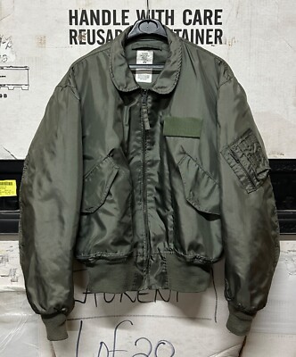 ORIGINAL SELTENE US NAVY JACKE FLIEGER HERREN CWU-36/P SAGE GREEN SUPER EX!! X-LARGE
