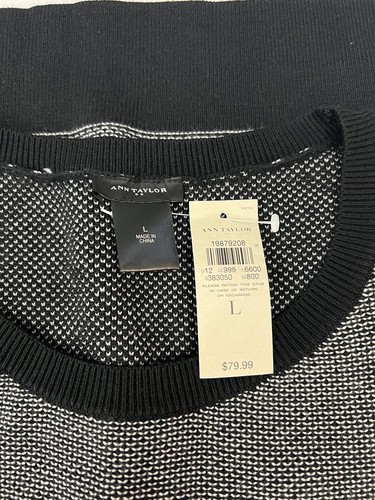 NWT - Ann Taylor Black & White Sweater Dress - Size L - Picture 6 of 7