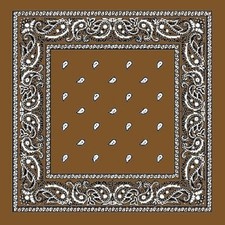 Brown PAISLEY Bandana BANDANNA Skull Head Wrap SCARVE SCARF Cotton Handkerchief
