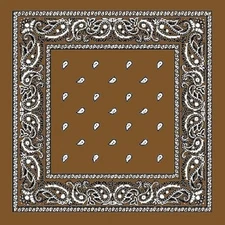 Brown PAISLEY Bandana BANDANNA Skull Head Wrap SCARVE SCARF Cotton Handkerchief
