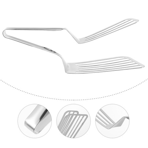 Stainless Steel Food Tongs Metal Spatulas for Kitchen Use Clamps - Picture 4 of 12