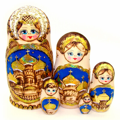 Poupée russe rose 5 pièces T8006 : Artisanat russe sur notre boutique