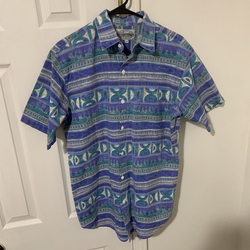Vintage Britches Great Outdoors Button Down Shirt 90s Multicolor Men Size Medium