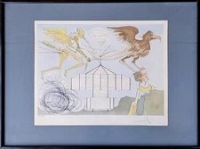 Salvador Dali- Original Lithograph "L'aeroplane"