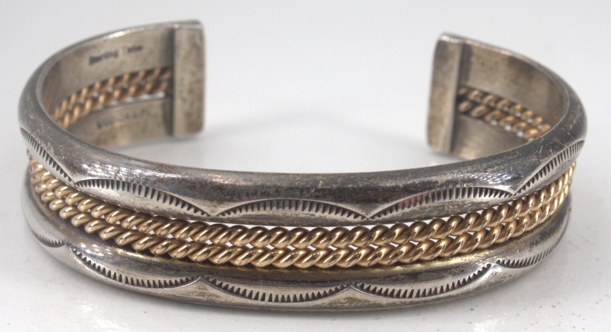 Vintage Tahe Sterling Silver 1/20 12K GF Cuff 5/8 Vintage Tahe Sterling Silver 1/20 12K GF Cuff 5/8