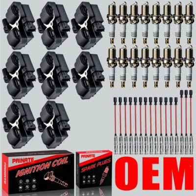 Brand 8X OEM Ignition Coil & Spark Plug & Wire For Mercedes-Benz E430 S500 UF359