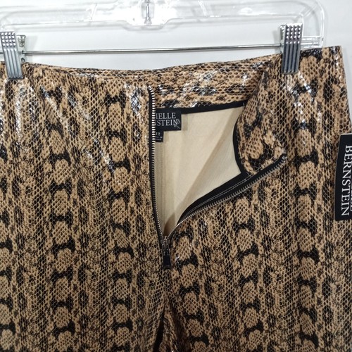 Danielle Bernstein Womens Pants Size 12 Faux Leather Snakeskin Print Dress Pants - Picture 3 of 6