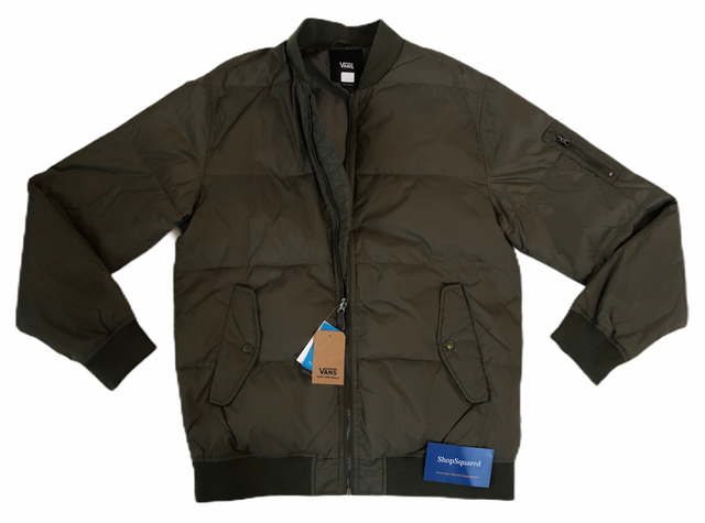 VANS (strahorn) Quilted Bomber Jacket Coat Green Mens Size XL Dupont for sale online | eBay