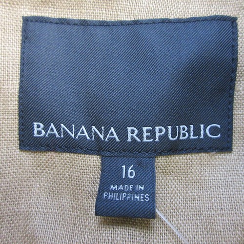 Banana Republic Womens 100% Linen Blazer 16 Iced Latte Tan Career Preppy 676 - Picture 3 of 12