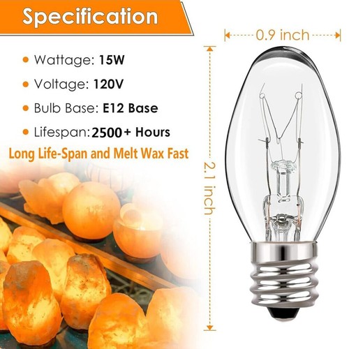 3 Pack Light Bulbs 15W 120 Volt for SCENTSY Plug-In Warmer Wax Diffuser - Picture 2 of 12