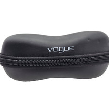 Vogue Eyeglass Case Zippered Black Readers Gray Lining 6" Sunglasses