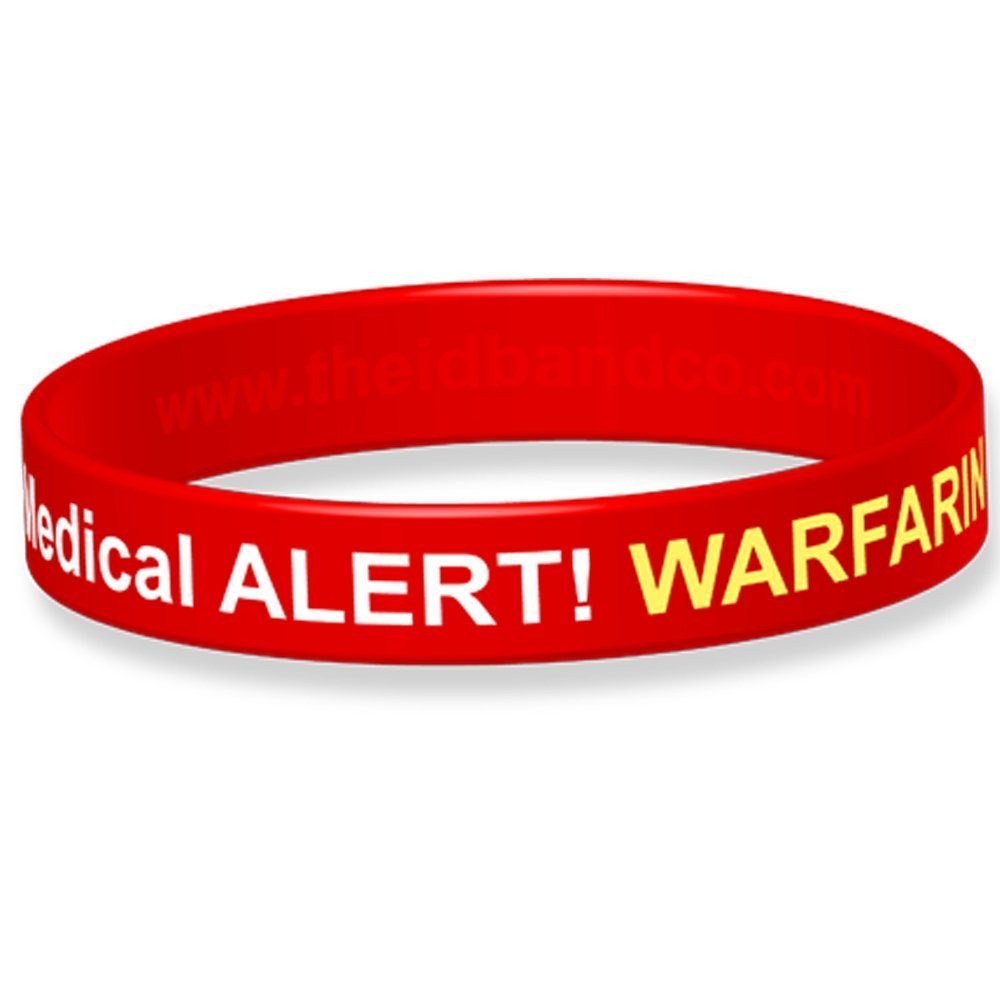 Medical Alert! Warfarin Medicated Silicone Wristband UK