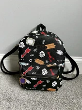 Bioworld Friends TV Show Allover Toss Print Faux Saffiano Leather Mini Backpack