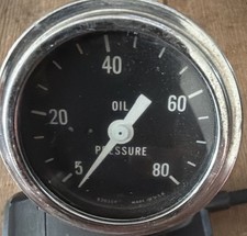 Vintage Oil Pressure Gauge 0-80