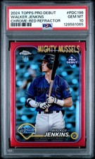 2024 TOPPS PRO DEBUT CHROME-RED REFRACTOR #PDC196 WALKER JENKINS 3/5 PSA 10