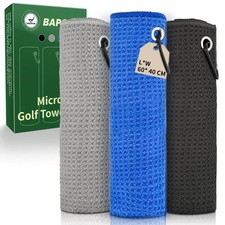 Golf Towel, 3 Pack 23.6  15.7 in Microfiber Waffle Golf Towels for Golf Bags...