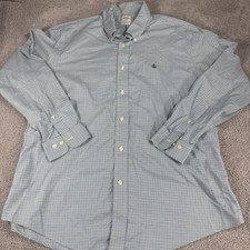 Brooks Brothers Shirt Mens XL Green Blue Check Regent Non Iron Supima Cotton