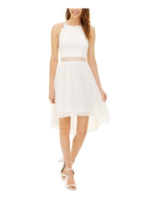 BCX DRESS Womens White Sleeveless Knee Length Party Hi-Lo Dress 11