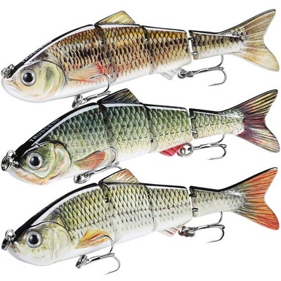 Fishing Lures - Bass Trout Swimbaits, Multi Jointed Slow Sinking for Fresh/Sa...