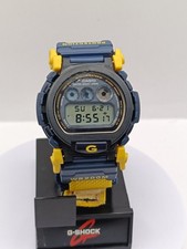 Rare CASIO G-SHOCK DW-002 Blue Yellow Vintage Digital Watch Japan