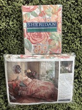 1990s Sheridan queen size ruffled quilt cover & 2 x pillowcases - Country Floral