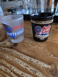 NHRA SHOT GLASS SET POMONA CA. 50TH WINTERNATIONALS & 50TH WORLD FINALS * NEW*