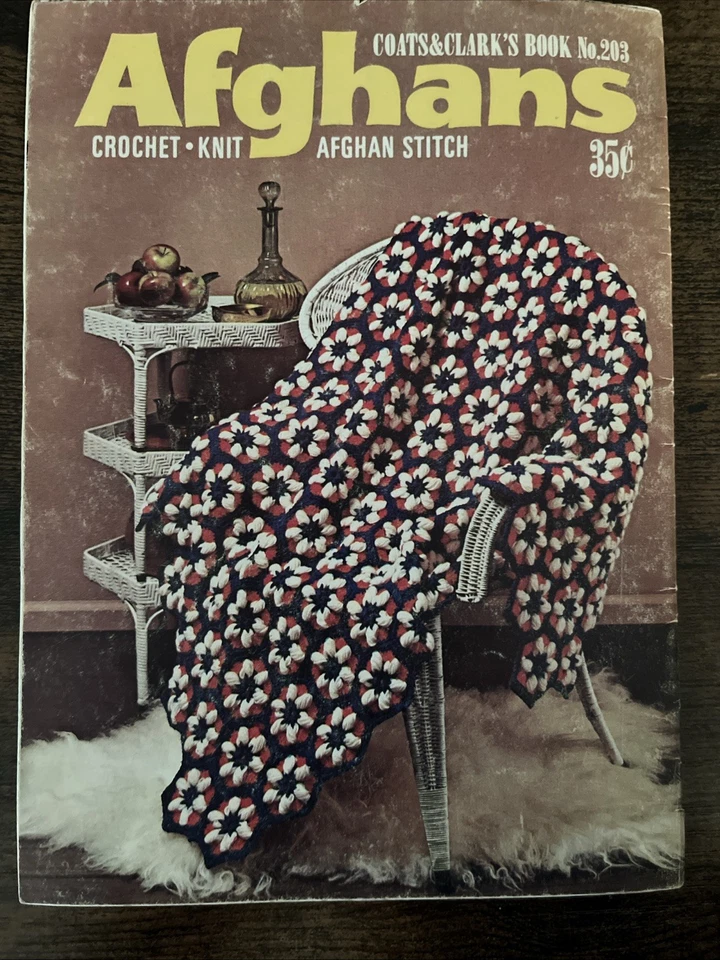 Afghans - Coats & Clark #203 1970 - crochet, knit, afghan stitch patterns - Image 2 of 4