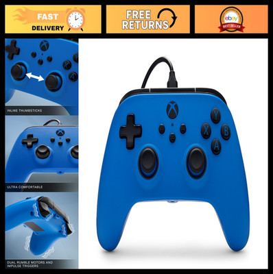 Wired Xbox Series X|S Controller - Blue, Inline Thumbstick, Dual Rumble, 3.5mm J