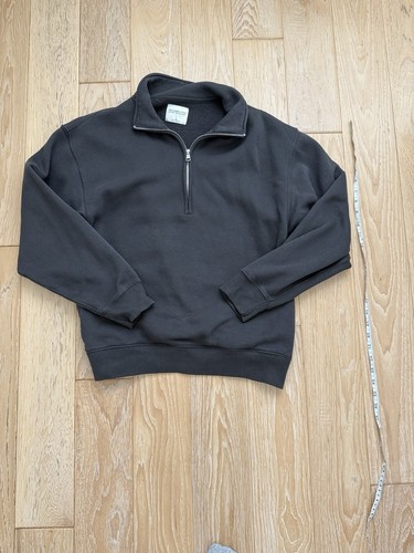 abercrombie fitch essential womens Half Zip sweatshirt Dark Gray Small