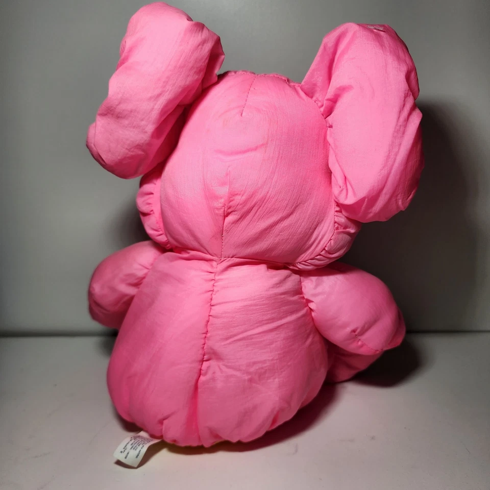 Dan Dee Elephant Puffalump Plush 1980s 90s Pink Yellow Orange Gray Limited - Image 3 of 4