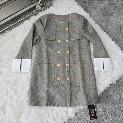 YI YAO Womens Long Sleeve Tweed Dress.Elegant Crew Neck A-line. Party Vintage Vi