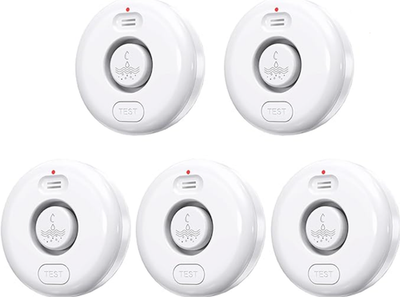 #ad FANSITC Water Leak Detectors 5 Pack 120dB Loud Sensor Wireless White $29.94