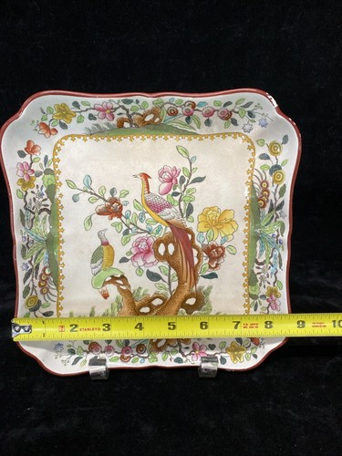 Lot of Two Spode Waring Willow Oxford Street Pheasant Square Serving Plate R8 - Picture 22 of 23