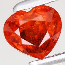 0.66ct 4.8x5.4mm Heart 100%Natural Unheated Namibian Orange Spessartite Garnet