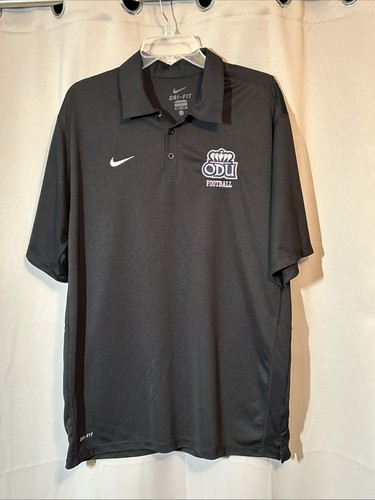 NIKE Old Dominion University ODU Monarchs Football Men’s XL Polo Black Dri-Fit - Picture 2 of 14
