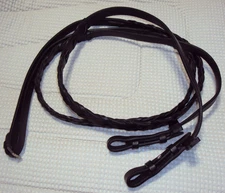 STUBBEN Laced Reins - Quality Black Leather - 5/8" x 114" - Rein Stops - GREAT