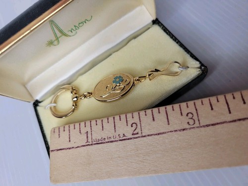 Keychain Anson Gold Tone Vintage Floral NIB Unused - Picture 4 of 4