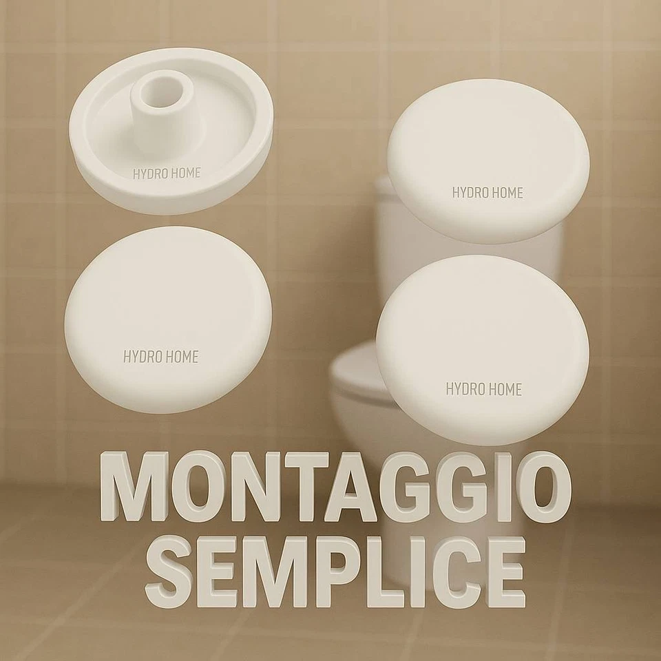 Kit 4 pezzi paracolpi PAR015 tondi bianchi in plastica per Copriwater sedile Wc - Immagine 4 di 4