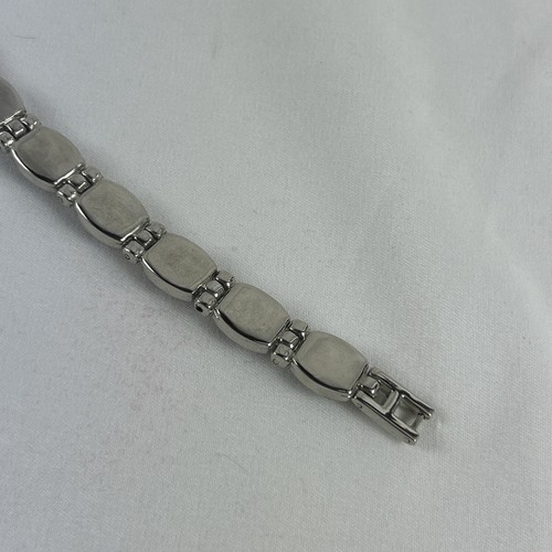 Dunkelgrau ovaler Stein silberfarben Armband aufklappbare Abschnitte 7,5 Zoll - Bild 8 von 9