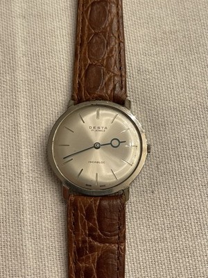 Vintage Desta 17 Jewels Incabloc Swiss Made Mens Wrist Watch Ultra
