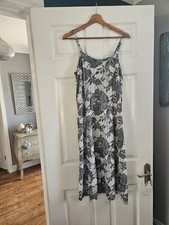Y2K Silver Shimmer Lace Print Slip Dress Midi dress UK 12 14