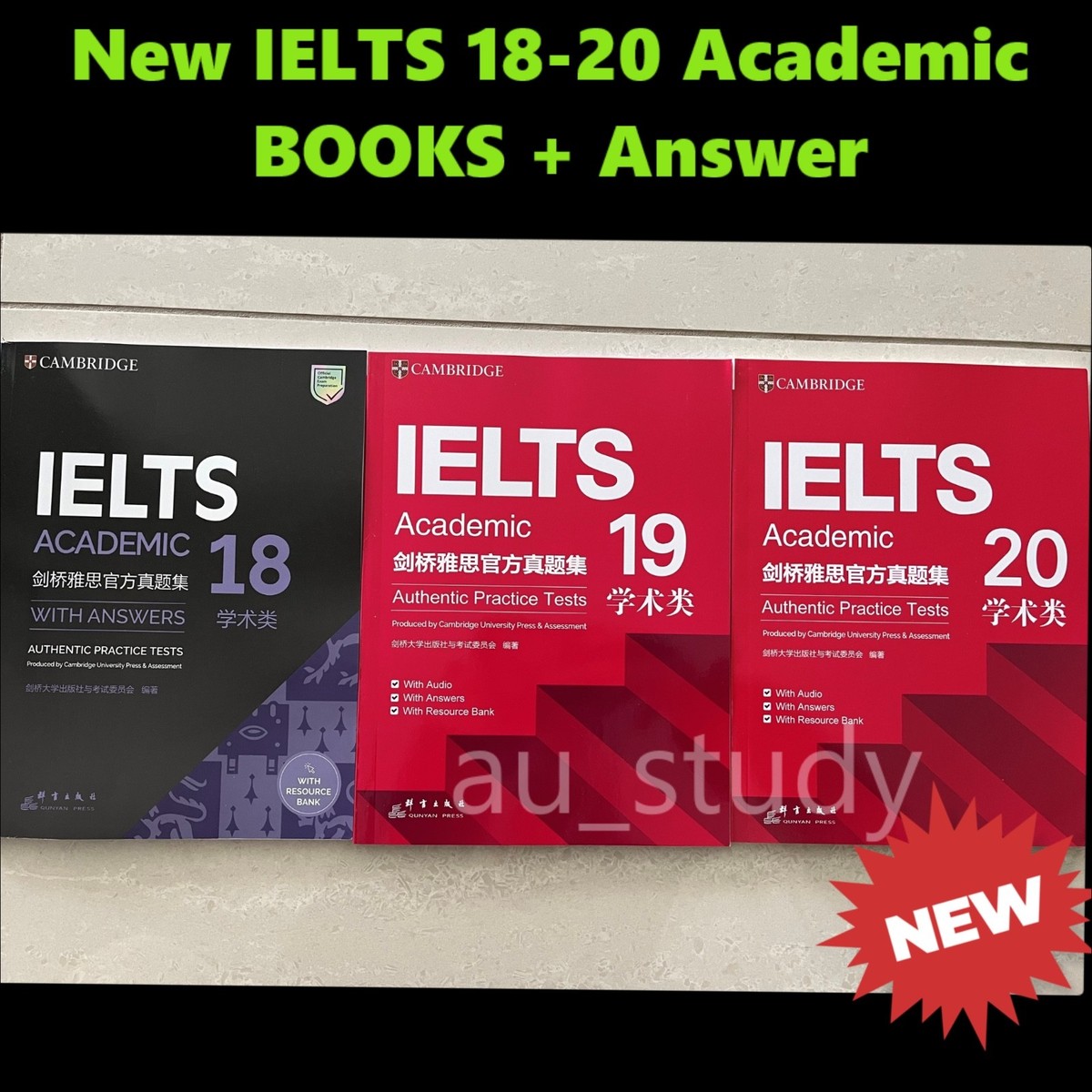 2025 AU STOCK NEW Cambridge Selection of IELTS 4-20 Academic Book+