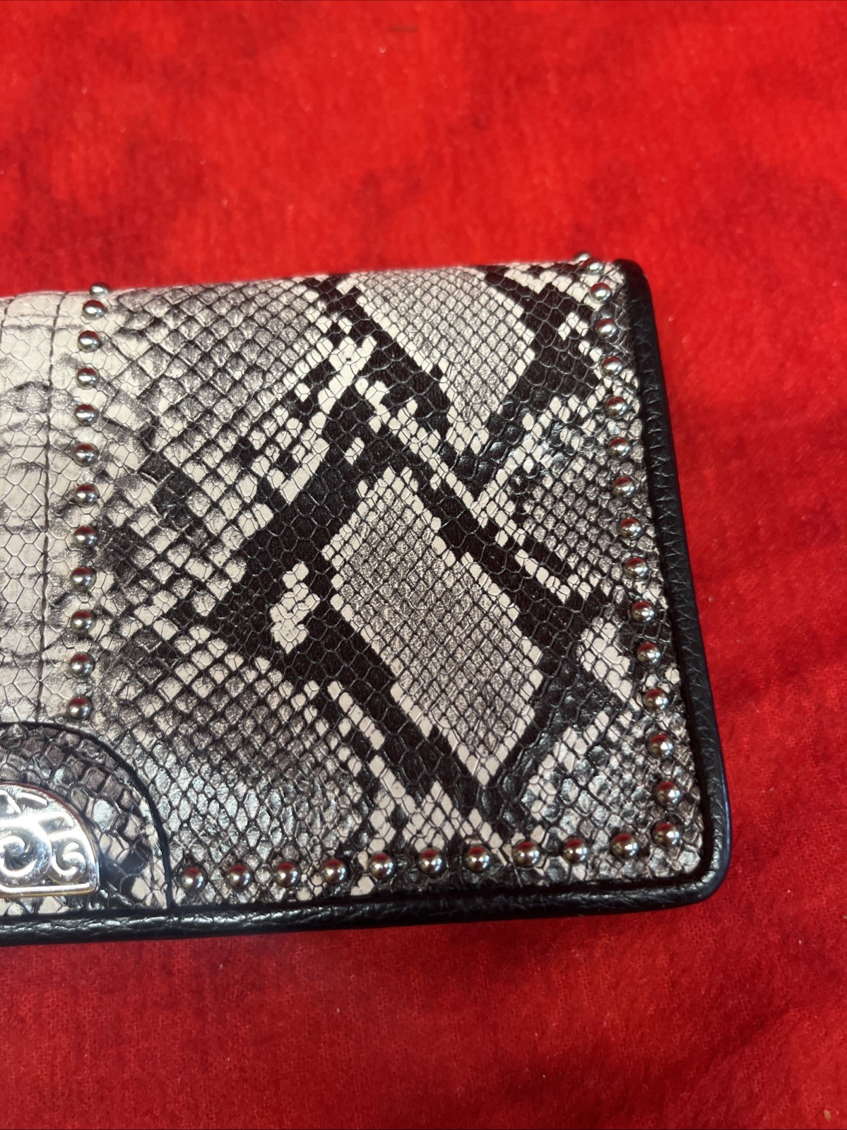 BRIGHTON ROCKMORE LARGY PYTHON BLACK LEATHER WALL… - image 3