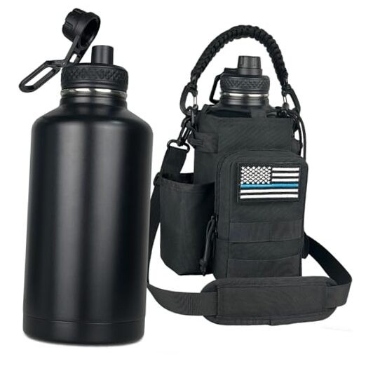 Insulated With Sleeve Half Gallon Military 64 Ounces Black